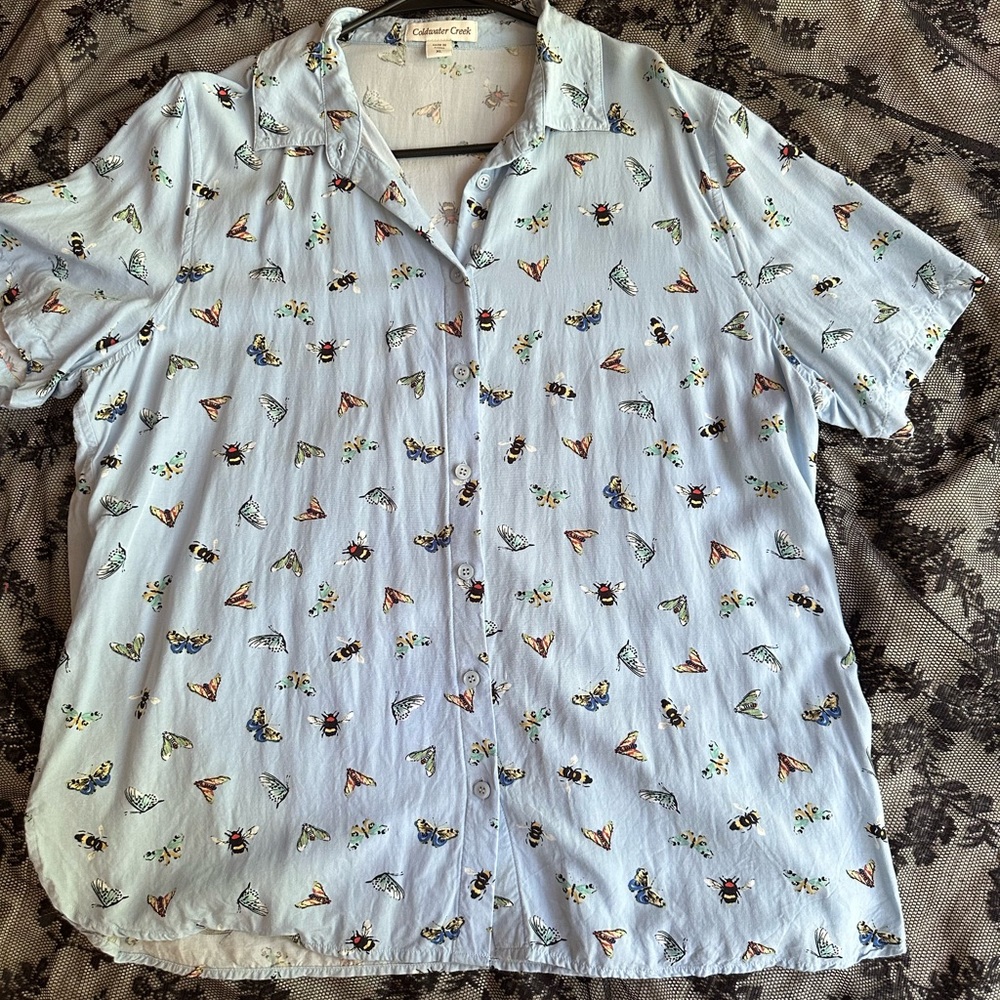 Cold-water Creek Blouse, baby blue size XL